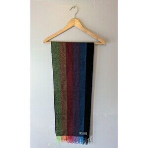 Vtg Cashmyarn By Berkshire Scarf, Striped, Rainbow, multicolor pattern,soft,cozy
